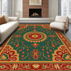 Ornate Sunburst Floral Medallion Rug