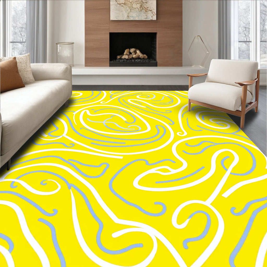 Bold Swirls With Sunny Design Rug