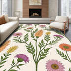 Whimsical Floral Garden Pattern Rug