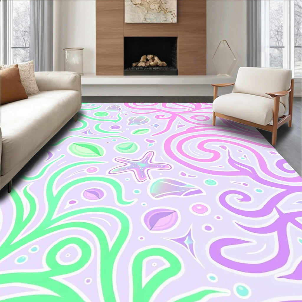 Pastel Ocean Flora and Fauna Rug