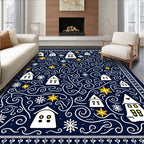 Cozy Village Winter Stars Navy Rug