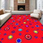 Playful Starburst Dots Pattern Rug