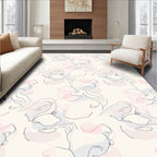 Soft Pastel Sketchy Floral Pattern Rug