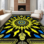 Radiant Sunburst Abstract Mandala Design Rug