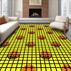 Joyful Pumpkin Gridded Pattern Rug