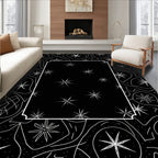 Abstract Starburst Wavy Lines Design Rug