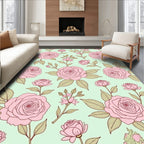 Charming Pink Floral Pattern Rug