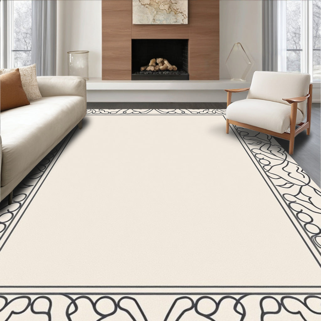Ornate Scrollwork Botanical Pattern Rug