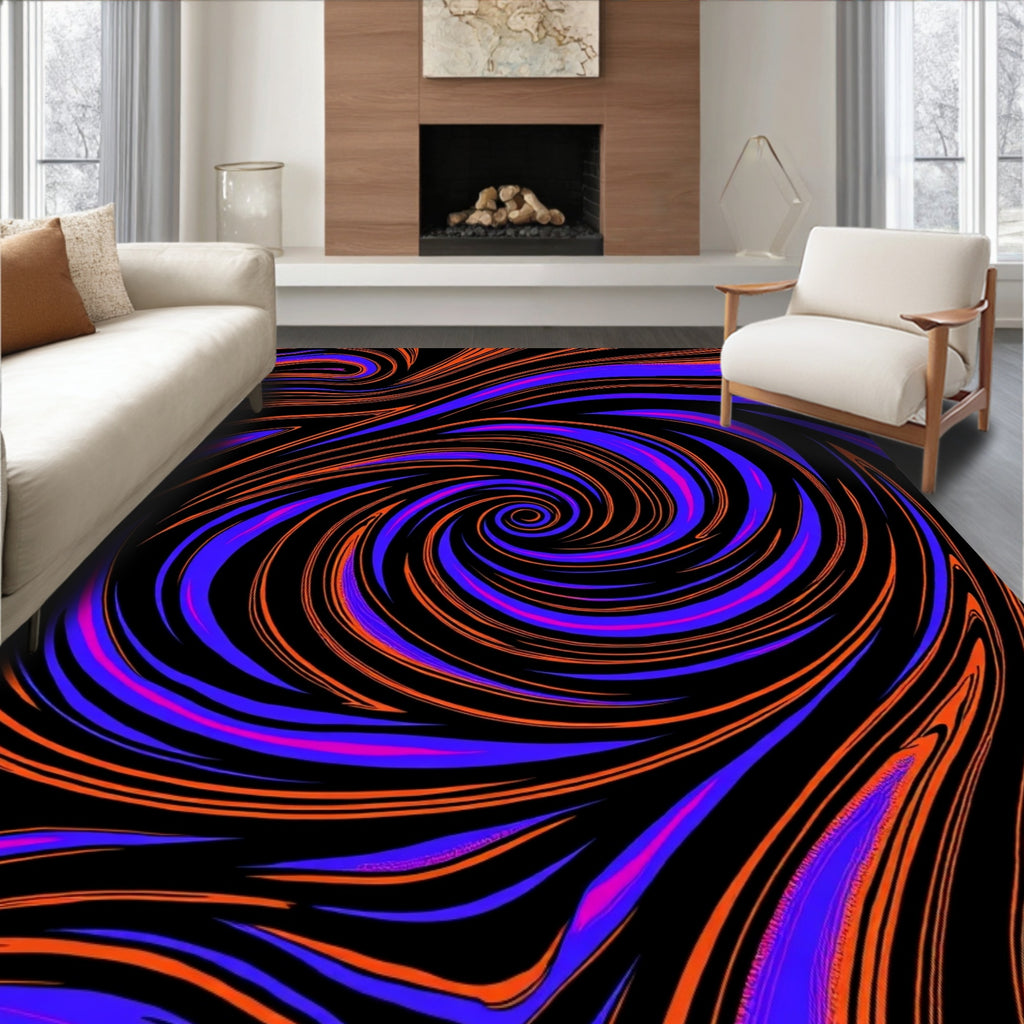 Vibrant Swirling Psychedelic Pattern Rug