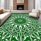 Emerald Floral Intricate Mandala Design Rug