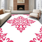 Bright Pink Contemporary Floral Medallion Rug