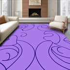 Purple Abstract Swirl Design Rug