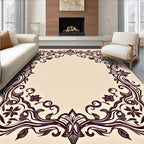 Elegant Floral Swirl Ornament Design Rug
