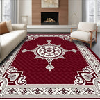 Ornate Mandala Geometric Border Rug