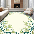 Nature Inspired Emerald Vine Design Rug