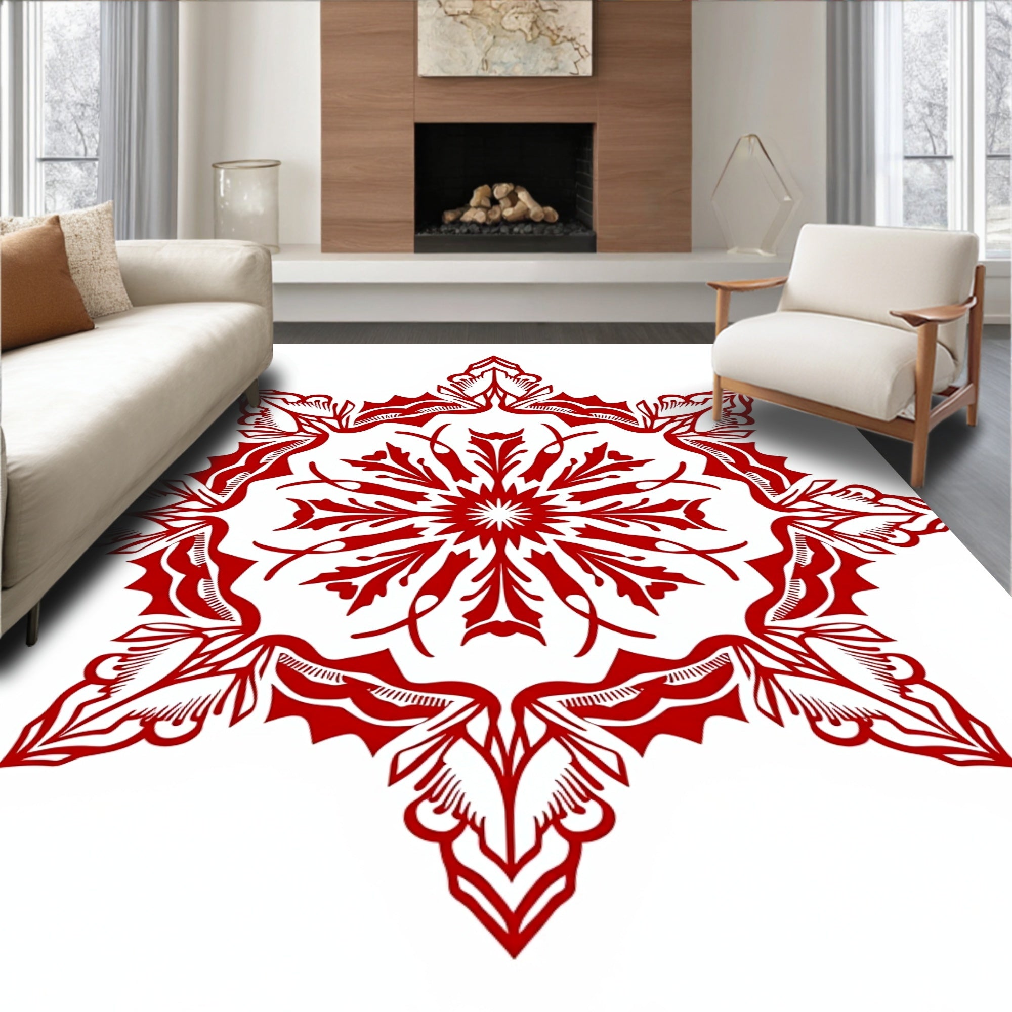 Floral Starburst Design With Intricate Medallion Rug