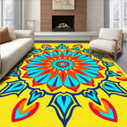 Vibrant Sunburst Mandala Design Rug