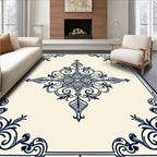 Ornate Floral Symmetry Design Rug