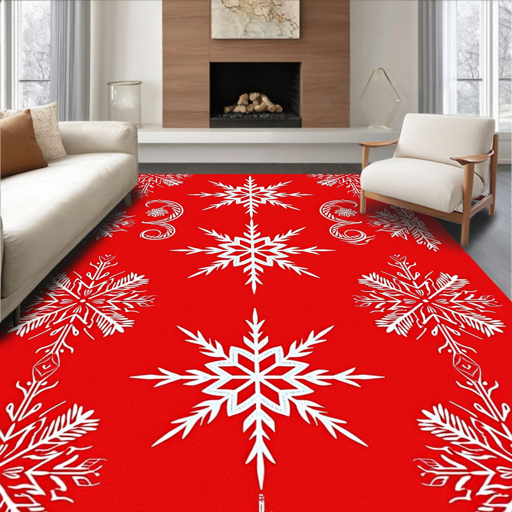 Winter Snowflake Pattern Design Rug