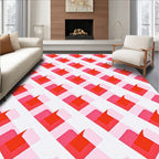 Geometric Heart Patterned Rug