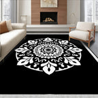 Black and White Mandala Art Rug