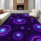 Cosmic Swirl Patterned Purple Rug