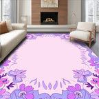 Whimsical Floral Pattern With Purple Hues Rug