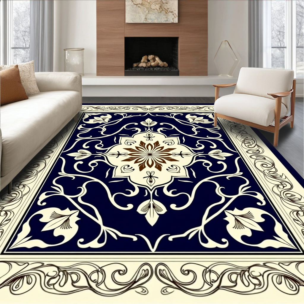 Elegant Paisley Floral Motif Rug