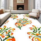 Vibrant Floral Swirls Pattern Design Rug
