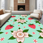 Strawberry and Daisy Pattern Design Rug