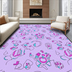 Abstract Cybernetic Faces Pattern Rug