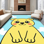 Cute Yellow Dog Clouds Design Rug