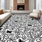 Nature Inspired Butterfly Outline Design Rug
