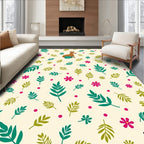 Whimsical Deer Leaf Pattern Design Rug