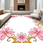 Pink Daisy Floral Ornament Rug