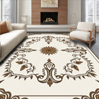 Vintage Scrollwork Floral Medallion Design Rug