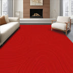 Daring Red Swirl Modern Pattern Rug