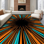 Orange Teal Burst Pattern Rug