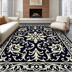 Classic Floral Scrollwork Damask Design Rug