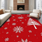 White Snowflake Tree Pattern Rug