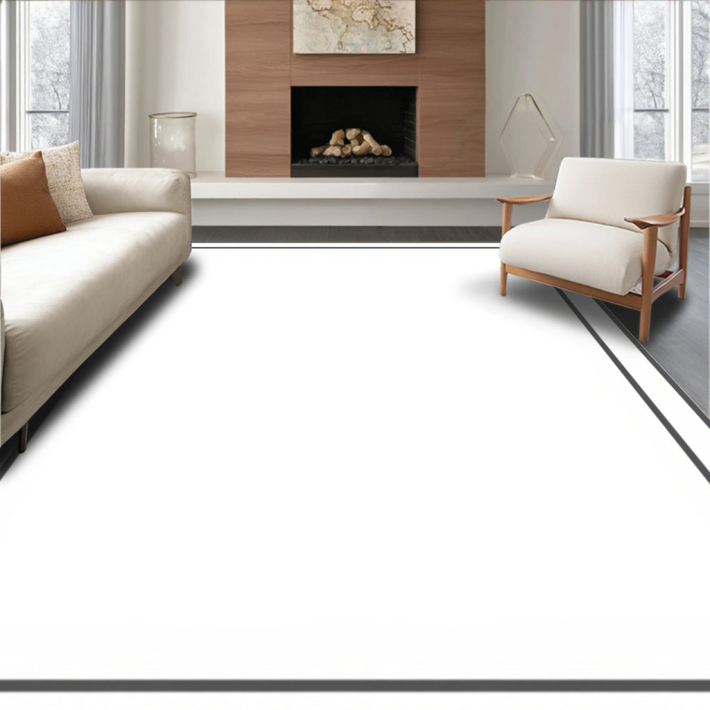 Simple Double Border Modern Rug