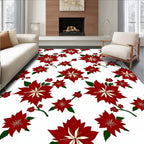 Classic Red Floral Pattern Rug