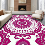 Mandala Inspired Fuchsia Floral Design Rug