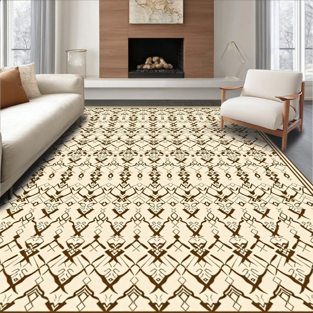 Intricate Medieval Inspired Line Art Rug