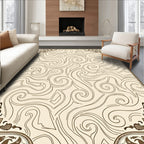 Ornate Swirls Decorative Border Pattern Rug