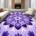 Purple Floral Mandala Pattern Rug