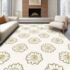 Floral Dahlia Outline Pattern Rug