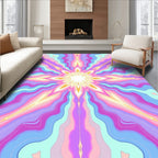 Pastel Swirls Abstract Radiating Pattern Rug