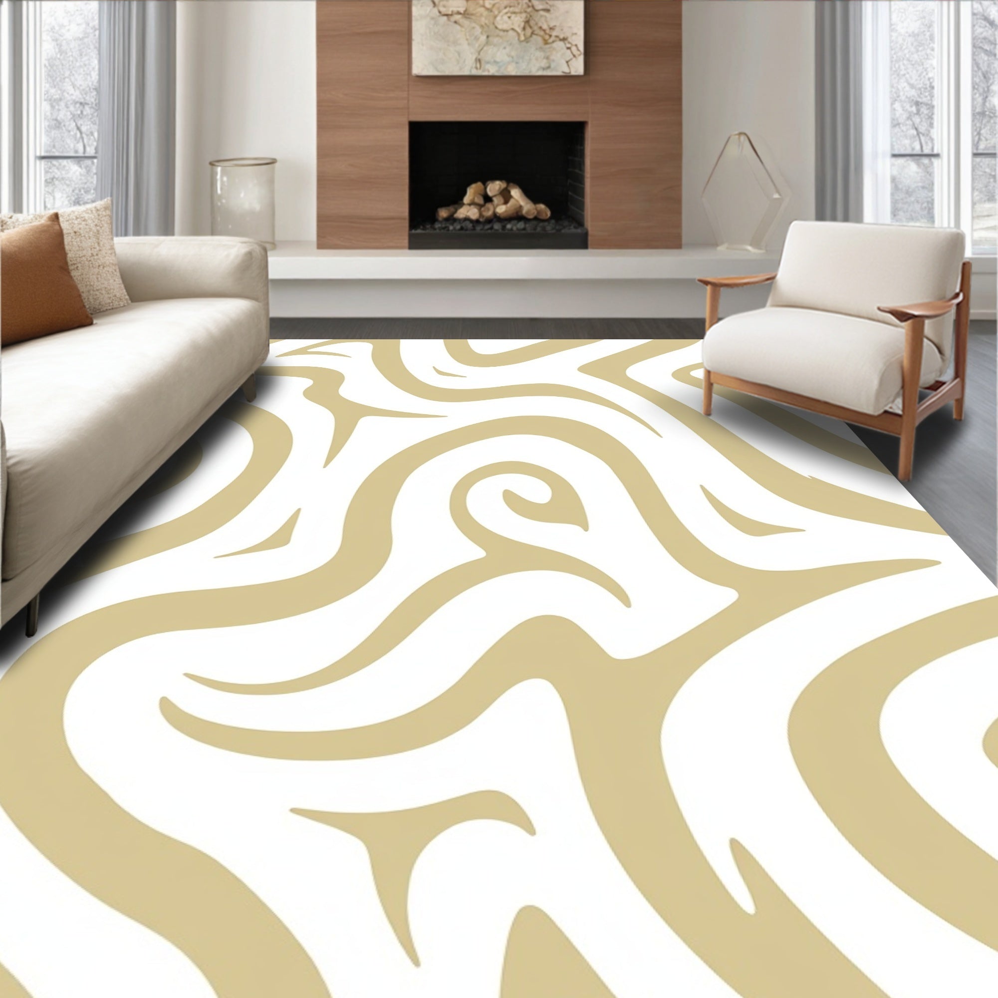 Golden Swirl Classic Pattern Rug