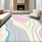 Soft Pastel Swirl Abstract Design Rug